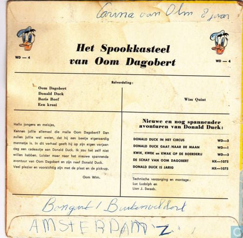 Oom Dagobert* : Het Spookkasteel Van Oom Dagobert (7", EP, Pus)