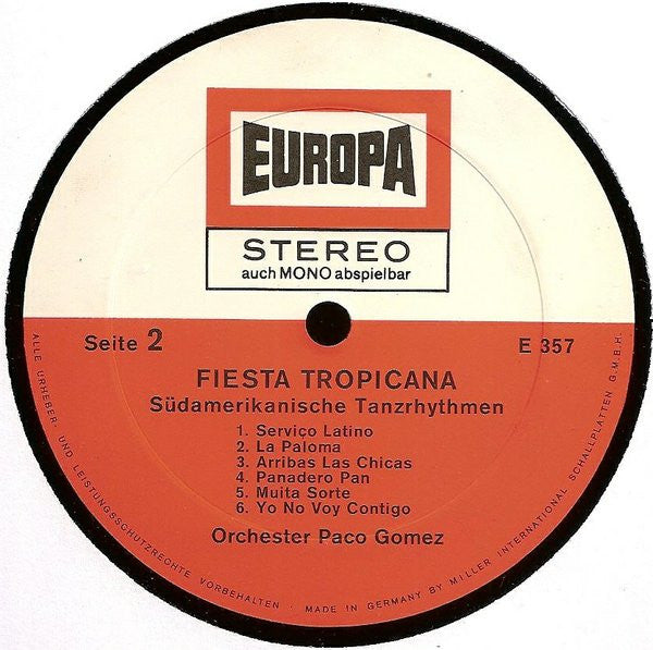 Orchester Paco Gomez : Fiesta Tropicana - Südamerikanische Tanzrhythmen (LP, Album)