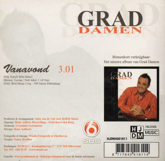 Grad Damen : Vanavond (CD, Single)