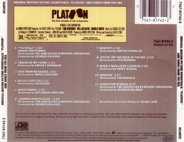 Various : Platoon (Original Motion Picture Soundtrack And Songs From The Era) (CD, Comp)