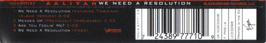 Aaliyah Feat. Timbaland : We Need A Resolution (CD, Single, Enh)