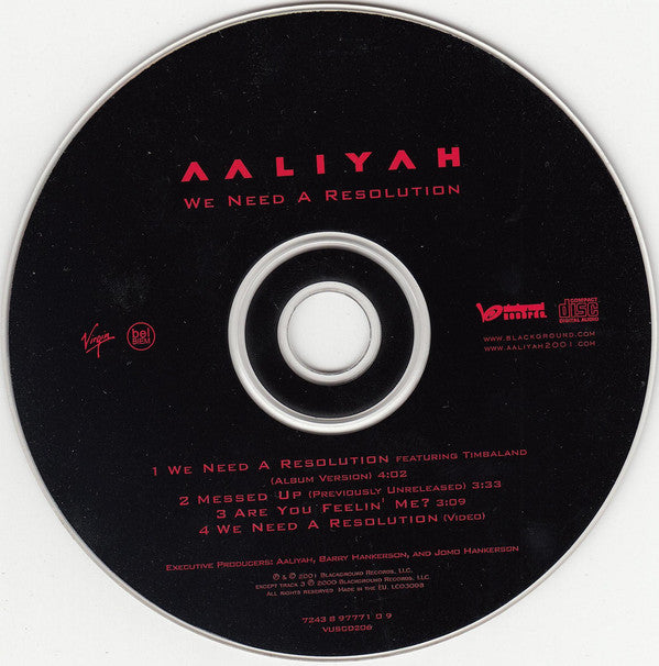 Aaliyah Feat. Timbaland : We Need A Resolution (CD, Single, Enh)