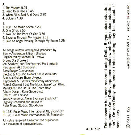 ABBA : The Visitors (Cass, Album)