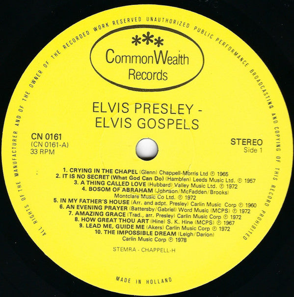 Elvis Presley : Elvis Gospels (LP, Comp)