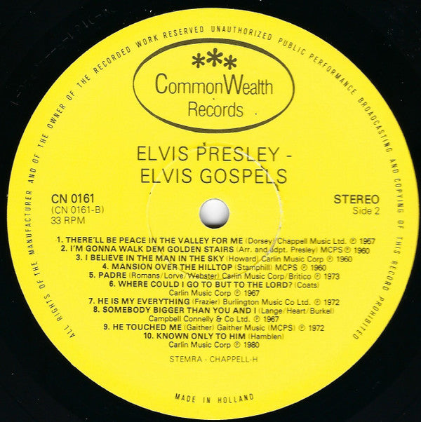 Elvis Presley : Elvis Gospels (LP, Comp)