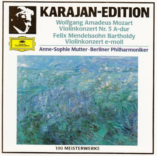 Wolfgang Amadeus Mozart, Felix Mendelssohn-Bartholdy : Anne-Sophie Mutter, Berliner Philharmoniker, Herbert von Karajan : Violinkonzert Nr. 5 A-dur / Violinkonzert E-moll (CD, Comp, RM)