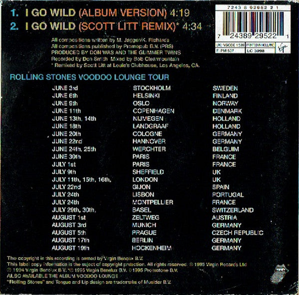 The Rolling Stones : I Go Wild (CD, Single, Car)