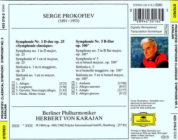 Sergej Prokofiew* : Karajan*, Berliner Philharmoniker : Symphonie Classique / Symphonie Nr. 5 (CD, Comp, RM)