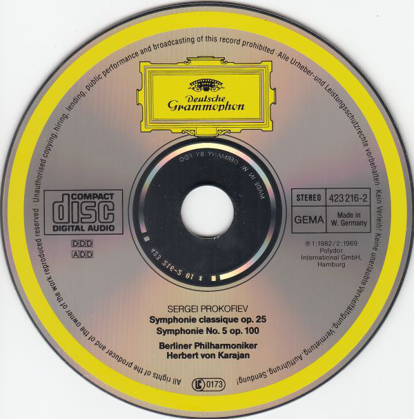 Sergej Prokofiew* : Karajan*, Berliner Philharmoniker : Symphonie Classique / Symphonie Nr. 5 (CD, Comp, RM)