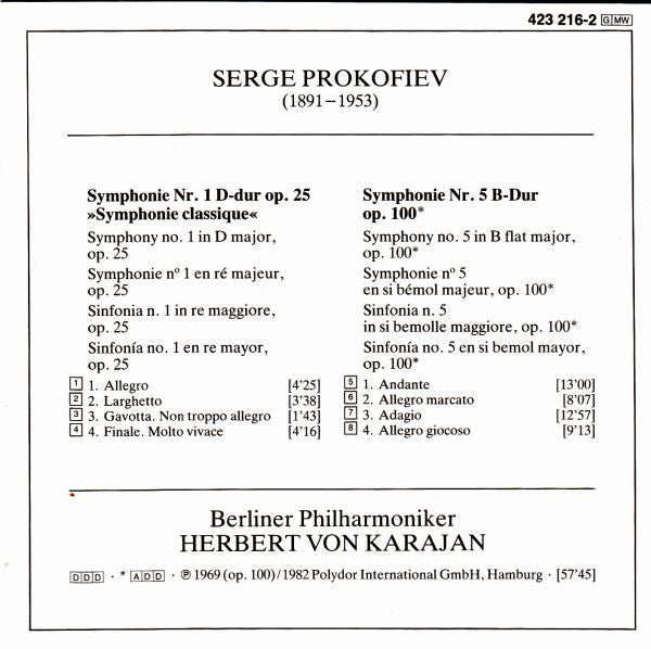 Sergej Prokofiew* : Karajan*, Berliner Philharmoniker : Symphonie Classique / Symphonie Nr. 5 (CD, Comp, RM)