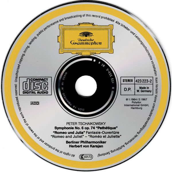 Pyotr Ilyich Tchaikovsky : Herbert von Karajan, Berliner Philharmoniker : Symphonie Nr. 6 »Pathétique« / Fantasie-Ouvertüre »Romeo Und Julia« (CD, RM)