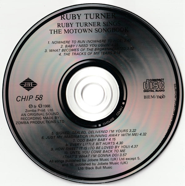 Ruby Turner : The Motown Song Book (CD, Album)