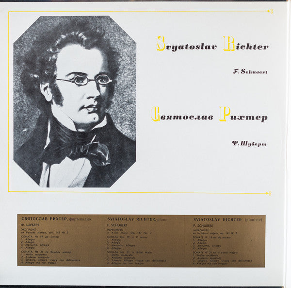 Sviatoslav Richter - Franz Schubert : Impromptu In A Flat Major, Op. 142 N 2, Sonata N 19 In C Minor, Sonata N 21 In B Flat Major (2xLP, Album)