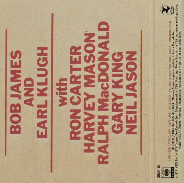 Bob James And Earl Klugh : One On One (CD, Album, RE)