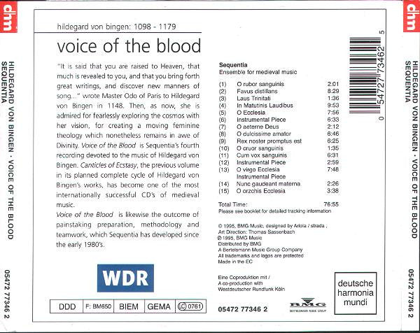 Hildegard Von Bingen - Sequentia (2) : Voice Of The Blood (Chants De L'Extase Vol. 2) (CD, Album)