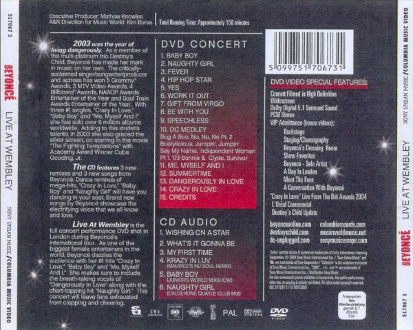 Beyoncé : Live At Wembley (DVD-V, PAL + CD)