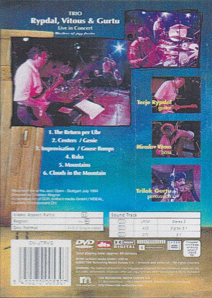 Terje Rypdal, Miroslav Vitous & Trilok Gurtu : Trio, Live In Concert (DVD-V, PAL)
