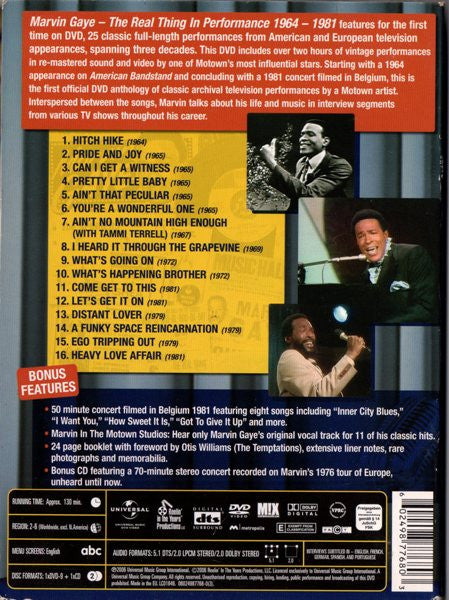 Marvin Gaye : The Real Thing - In Performance 1964-1981 (DVD-V, Comp + CD + Ltd, Num)