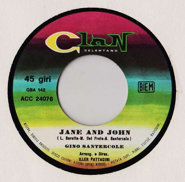 Gino Santercole : Jane And John (7")
