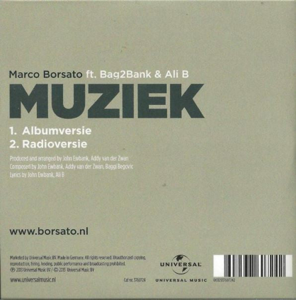 Marco Borsato Ft. Bag2Bank & Ali B (2) : Muziek (CD, Single)