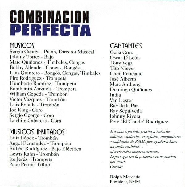 Various : Familia RMM: Combinacion Perfecta (CD, Album)