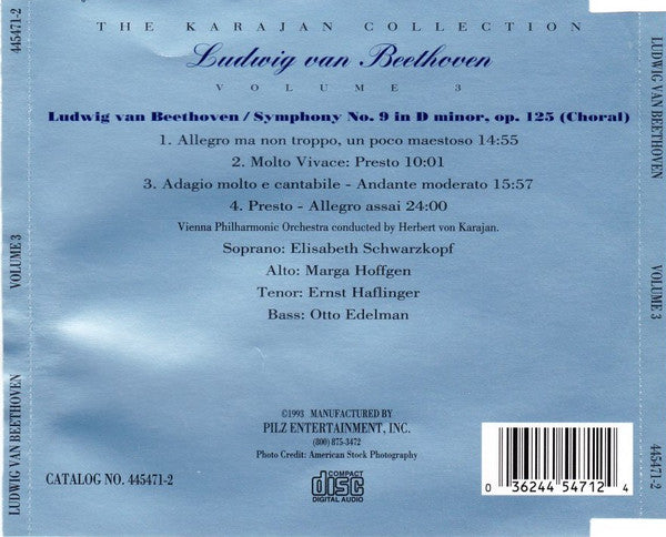 Ludwig van Beethoven, Herbert Von Karajan Conducts The Wiener Philharmoniker : Symphony No. 9 In D Minor, Op.125 (Choral) (CD, Album)