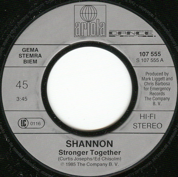 Shannon : Stronger Together (7")