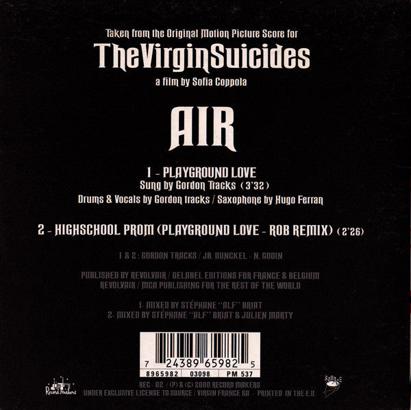 AIR Sung By Gordon Tracks : Playground Love (CD, Single)