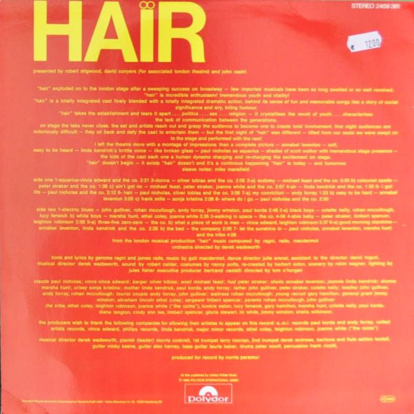 Various : Hair (LP, RP)