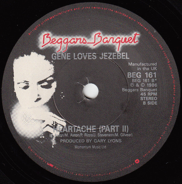 Gene Loves Jezebel : Heartache (7", Single)