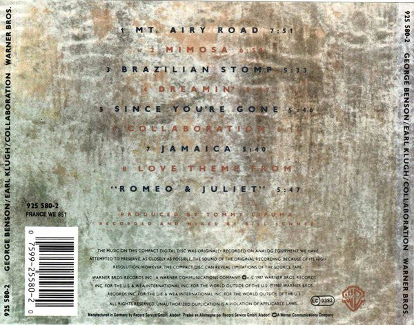 George Benson / Earl Klugh : Collaboration (CD, Album)