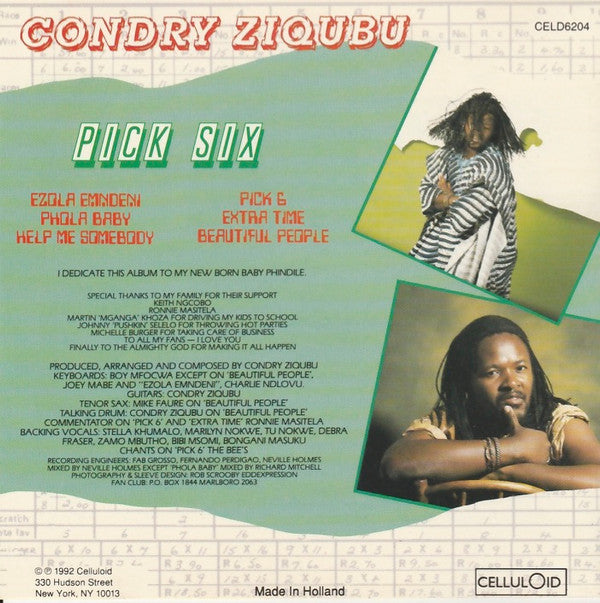 Condry Ziqubu : Pick Six (CD, Album)