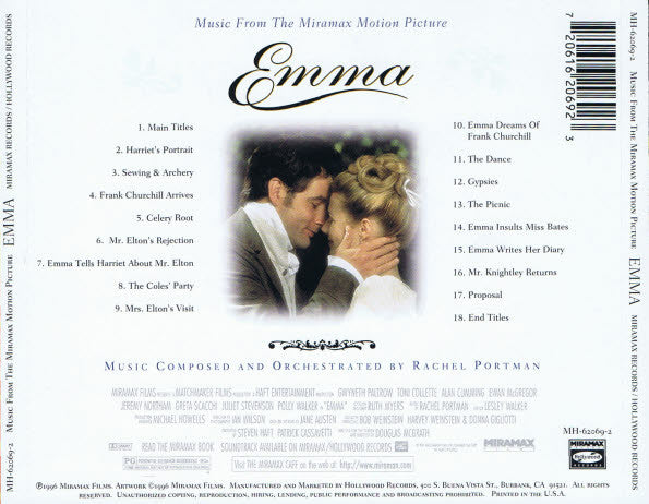 Rachel Portman : Emma - Music From The Miramax Motion Picture (CD, Album)