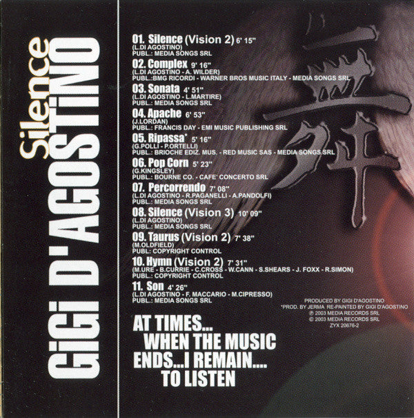 Gigi D'Agostino : Silence E.P. Underconstruction 1 (CD, EP, Dig)