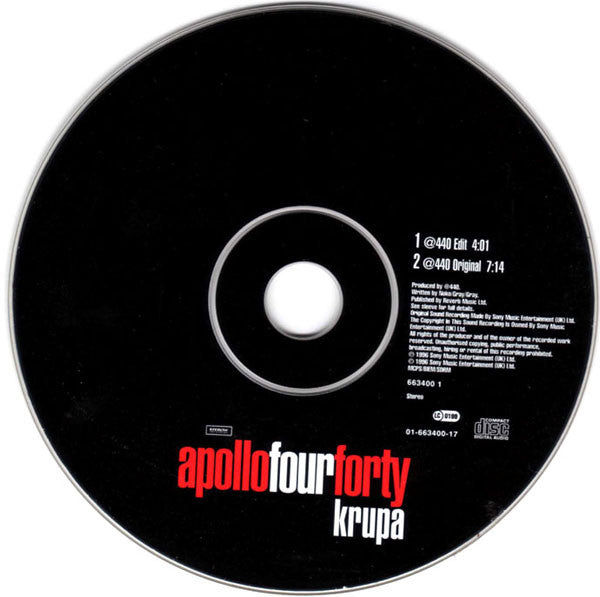 Apollo 440 : Krupa (CD, Single)