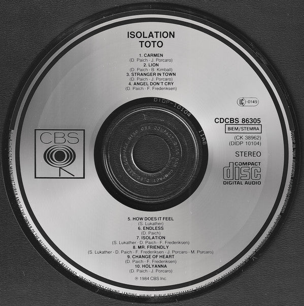 Toto : Isolation (CD, Album)