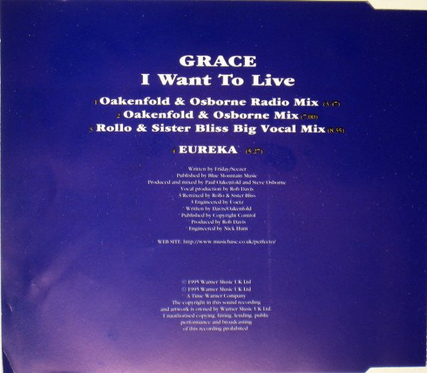 Grace : I Want To Live (CD, Single)