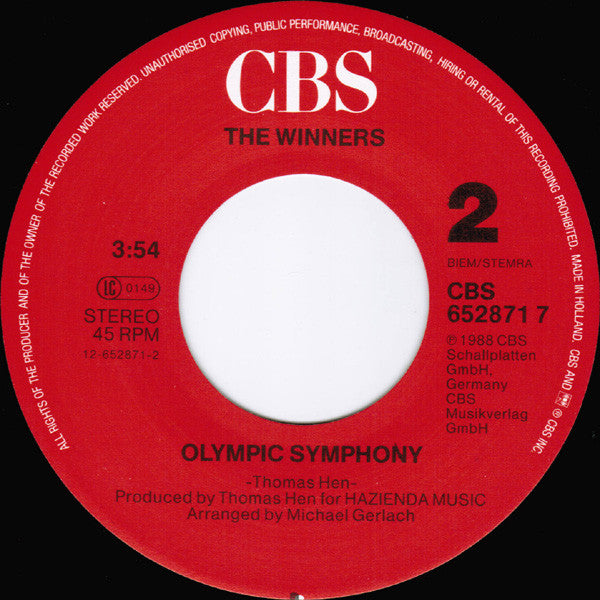The Winners (4) : Go For Gold (7", Single)