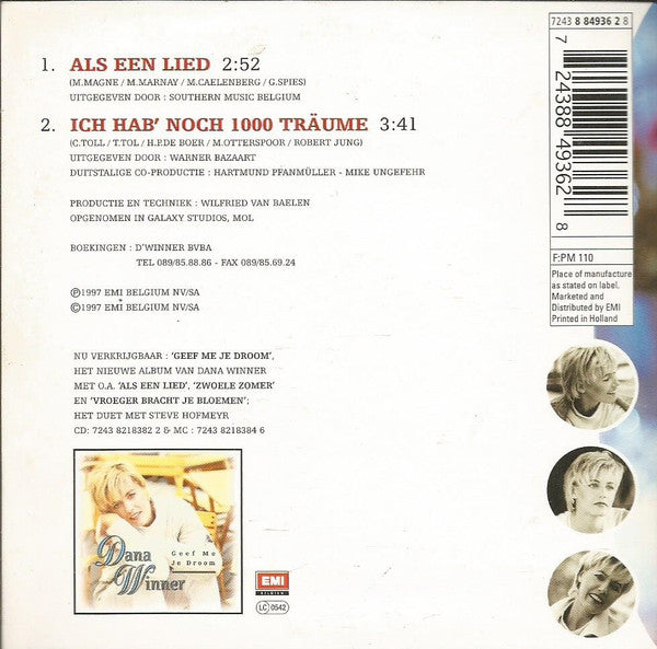 Dana Winner : Als Een Lied (CD, Single)