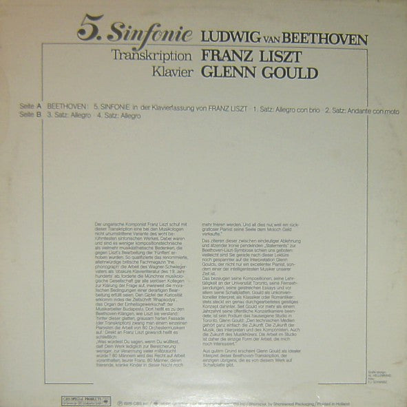 Ludwig van Beethoven, Franz Liszt - Glenn Gould : 5. Sinfonie (Transkription) (LP, Album)