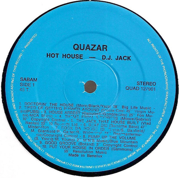 D.J. Jack : Hot House (12", Mixed)