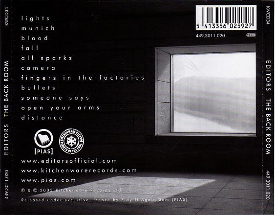 Editors : The Back Room (CD, Album)