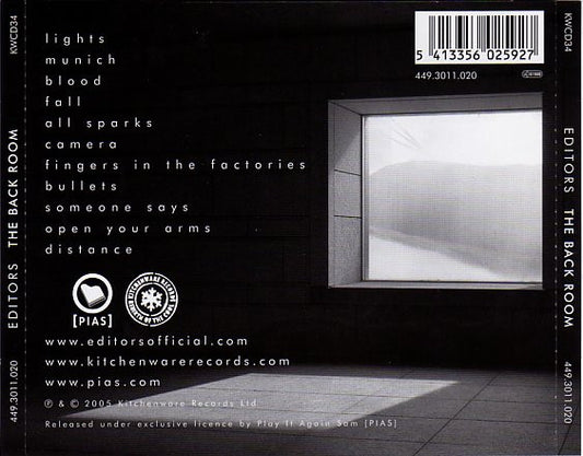 Editors : The Back Room (CD, Album)