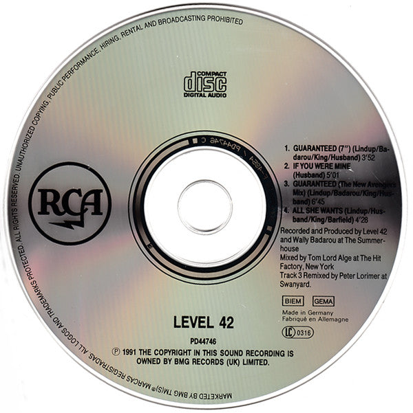 Level 42 : Guaranteed (CD, Maxi)