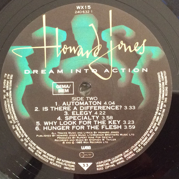 Howard Jones : Dream Into Action (LP, Album, Tel)