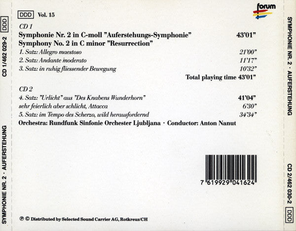 Gustav Mahler : Symphonie Nr. 2 Auferstehung (2xCD)