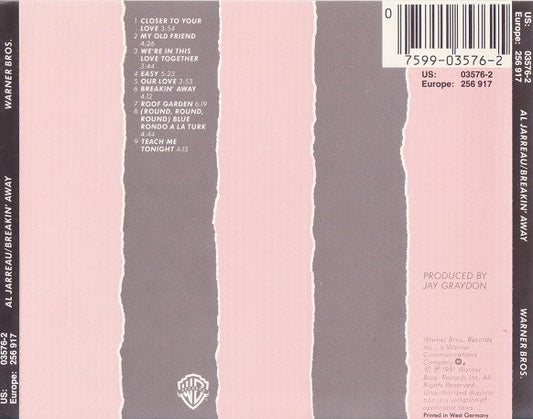 Al Jarreau : Breakin' Away (CD, Album, RE, Tar)