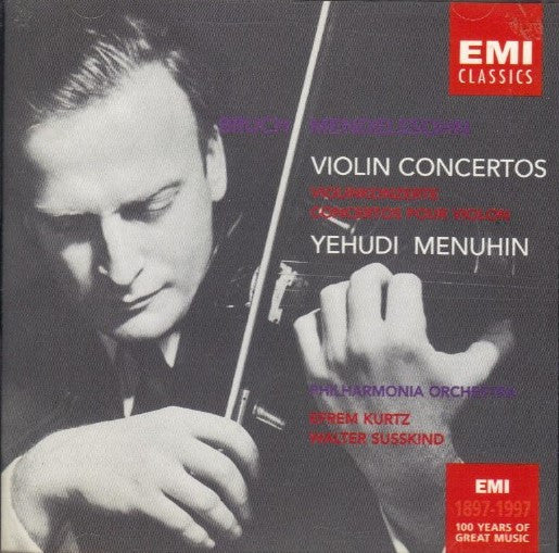 Yehudi Menuhin, Max Bruch, Felix Mendelssohn-Bartholdy, Philharmonia Orchestra, Efrem Kurtz, Walter Susskind : Violin Concertos (CD, Comp)