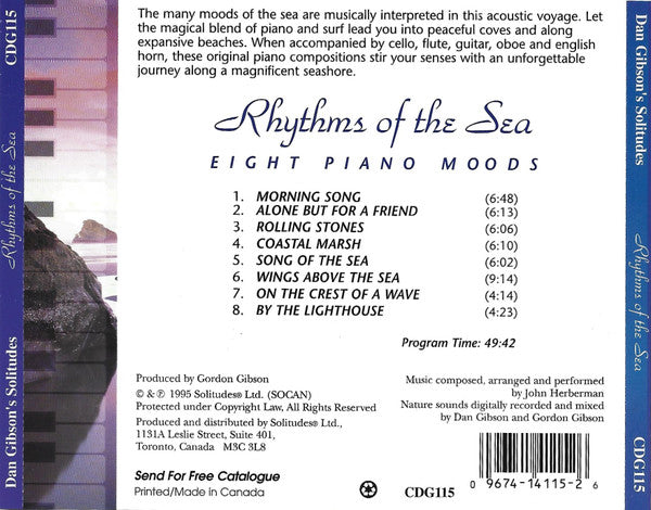 Dan Gibson, John Herberman : Rhythms Of The Sea - Eight Piano Moods (CD, Album)