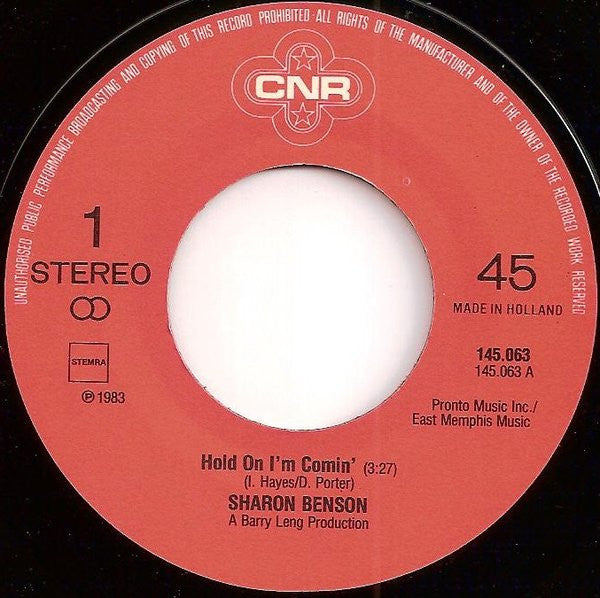 Sharon Benson : Hold On I'm Comin' (7", Single)